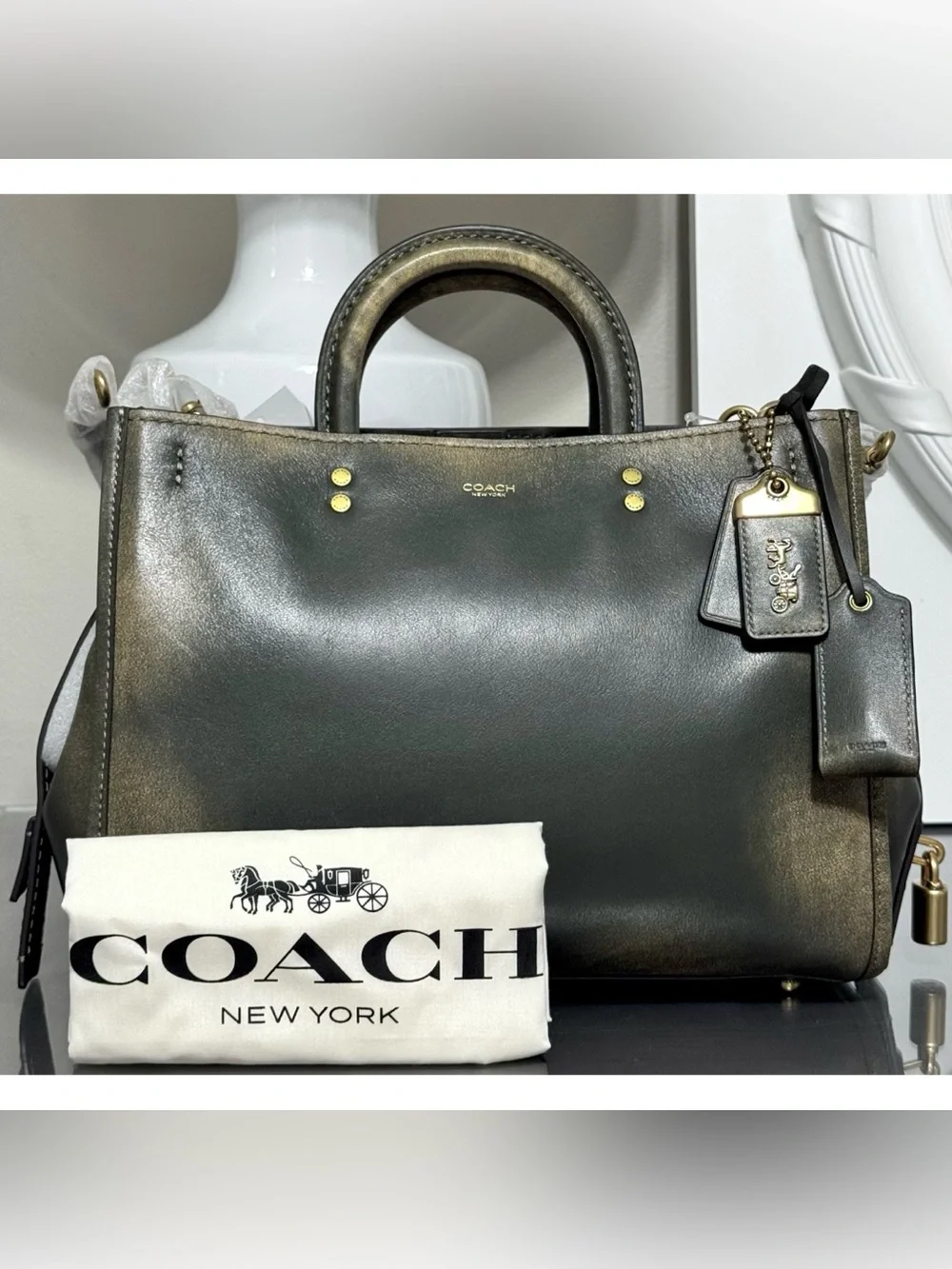 COACH Rogue Bag 31 In GREEN Loved Leather